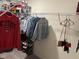 Closet with metal racks and hanging clothes at 704 Mirror Pond Dr, Zebulon, NC 27597
