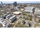 Aerial view of the city and neighborhood at 709 North St, Durham, NC 27701