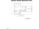 Floor plan of upstairs studio apartment with dimensions of rooms including living, kitchen, and bedroom at 709 North St, Durham, NC 27701