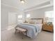 Spacious main bedroom with tray ceilings, large windows, and neutral décor at 126 Belmont Stakes Ln, Wendell, NC 27591