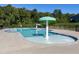 A view of the community pool area, including a zero-entry splash pad for the younger set at 1707 Capstone Dr, Durham, NC 27713