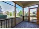 Cozy screened porch offering views of the fenced backyard and neighborhood at 1707 Capstone Dr, Durham, NC 27713