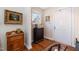 Inviting foyer showcasing hardwood floors and a decorative rug at 577 Woodbury, Pittsboro, NC 27312