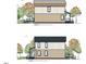 An artistic elevation showing the left and right sides of the home at 822 Kent St, Durham, NC 27701