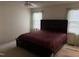 Bedroom with carpet, windows, ceiling fan, and a large bed at , Raleigh, NC 27613