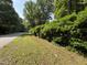 Image displaying a street view with a lush green hedge along a quiet neighborhood road at , Raleigh, NC 27613