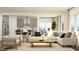 Bright, open-concept living space featuring stylish furnishings and decor, seamlessly connected to the modern kitchen at 187 E Fountainhead Ln, Garner, NC 27529