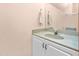 En-suite bathroom with vanity, mirror, neutral walls, and laminate countertop at 4639 Reid Rd, Elon, NC 27244