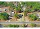 Aerial view of a charming home nestled among lush trees and a quiet neighborhood at 112 Mckoy Town Rd, Cameron, NC 28326