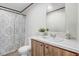 Bathroom features marble countertop, wooden cabinets, and modern fixtures at 112 Mckoy Town Rd, Cameron, NC 28326