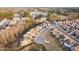 A beautiful aerial view of a neighborhood showcasing well-maintained homes and lush landscaping at 2117 Mckenzie Ridge Lane Ln, Apex, NC 27502