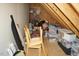 Unfinished attic space offers ample storage, with exposed beams and shelving at 2213 Oakhurst Trl, Hillsborough, NC 27278