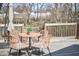Backyard deck with outdoor seating on a sunny day at 723 Holloway St, Durham, NC 27701
