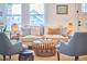 Inviting living room featuring a cozy sofa, decorative pillows, ambient lighting, and stylish decor for comfortable living at 723 Holloway St, Durham, NC 27701