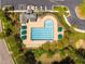 Overhead view of a pristine neighborhood swimming pool and surrounding amenities at 803 Landuff Ct, Cary, NC 27519