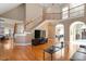 Inviting foyer with staircase and hardwood floors at 803 Landuff Ct, Cary, NC 27519