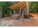 Close up of the front porch with brick foundation at 105 Sherwood Ln, Hillsborough, NC 27278