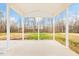 Covered patio with white support pillars, a concrete floor, and a view of the backyard at 1985 Meadowview Dr, Graham, NC 27253