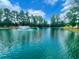 Picturesque pond view features a serene fountain surrounded by lush trees and manicured lawns at 2644 Catheys Creek Cir, Wendell, NC 27591