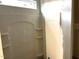 Unfinished bathtub and shower with built-in shelving await your personal touches at 316 Olivia Crossing Ct # 11, Four Oaks, NC 27524