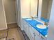Bathroom featuring double vanity, white cabinetry, and modern fixtures at 316 Olivia Crossing Ct # 11, Four Oaks, NC 27524