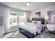 Well-lit bedroom with stylish furniture, plush carpeting, and large windows offering natural light at 3404 Pelican Ln, Durham, NC 27703