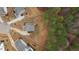 Aerial view from above the tree line showing lot placement within neighborhood at 40 Long Needle Ct, Youngsville, NC 27596