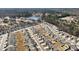 An aerial view showcases this neighborhood with tidy lawns, modern homes and a pond, creating an appealing community setting at 88 Antler Steel Dr, Clayton, NC 27527