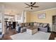 Open living room showcases a spacious layout, with easy access to the dining area and kitchen at 104 Spooner Ct, Holly Springs, NC 27540