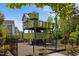 Unique three-story treehouse-themed playground structure for to enjoy at 1414 Excelsior Grand Ave, Durham, NC 27713