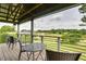 Covered porch features outdoor furniture and a view of the green lawns and landscaping at 2609 Pleasant Hill Liberty Rd, Liberty, NC 27298