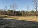 A wide expanse of backyard surrounded by a wooden fence and forest in the distance at 4063 Nc-39, Selma, NC 27576