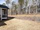 Expansive backyard with a screened porch and wooded backdrop provides privacy and a connection with nature at 696 The Parks Dr, Pittsboro, NC 27312