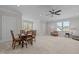 Spacious bonus room featuring a dining table, seating area, and ample natural light at 818 Cabin Creek, Pittsboro, NC 27312