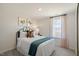 Well-lit bedroom with a comfortable bed, colorful pillows, and a view of the outside at 246 Holton St, Smithfield, NC 27577