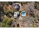 Aerial view of homesites showcasing pool and neighborhood at 2610 University Dr, Durham, NC 27707