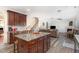 Open concept living area with a kitchen island, perfect for entertaining and Gathering gatherings at 4204 Vineyard Ridge Dr, Zebulon, NC 27597