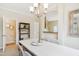Dining area view featuring modern chandelier, open layout, and adjacent to kitchen at 4555 Sugarbend Way, Raleigh, NC 27606