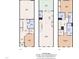 Detailed floor plan showing layout of a three-story home with garage, kitchen, living room, bedrooms, and multiple bathrooms at 507 Gateway Townes Blvd, Wake Forest, NC 27587
