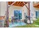 Covered patio with outdoor seating and a grill, perfect for entertaining and relaxation at 714 Cupola Dr, Raleigh, NC 27603