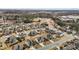 An aerial view displays the layout of a residential area featuring neatly arranged homes and green spaces at 714 Fairway Dr, Mebane, NC 27302
