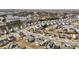 An aerial view displays an overview of a residential neighborhood showcasing the arrangement of properties at 714 Fairway Dr, Mebane, NC 27302