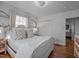 Well-lit bedroom with white walls, hardwood flooring, and two large windows at 2836 Oberlin Rd, Raleigh, NC 27608