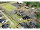 High aerial view of the property and community, showing its setting with adjacent roads and buildings at 2867, 2851 Nc-210 & Galilee Hwy, Smithfield, NC 27577