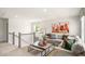 Upstairs living room features a sectional sofa, a modern coffee table, and colorful decorations at 314 Umstead St, Sanford, NC 27330