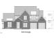 Detailed front elevation blueprint showcasing the home's architectural design and brick veneer at 3701 Joyful Creek Trl, Zebulon, NC 27597