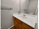 Bathroom featuring single vanity with a mirror at 401 Maymount Dr, Durham, NC 27703