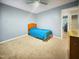 Bedroom with carpet floor, natural light and light grey walls at 401 Maymount Dr, Durham, NC 27703