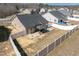 Aerial view of backyard of home with patio and gazebo at 115 Dolomite Dr, Gibsonville, NC 27249