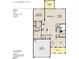 First-floor floor plan featuring primary bedroom, kitchen, Gathering room, a two-car garage, and screened patio at 121 Moonflower Ln # Homesite 258, Clayton, NC 27520